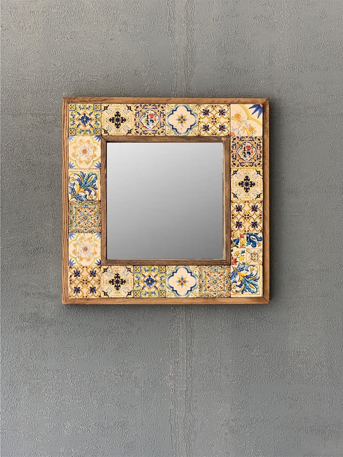 OSCAR STONE DECOR ÇERÇEVELİ MOZAİK DOĞALTAŞ AYNA / AYN-038