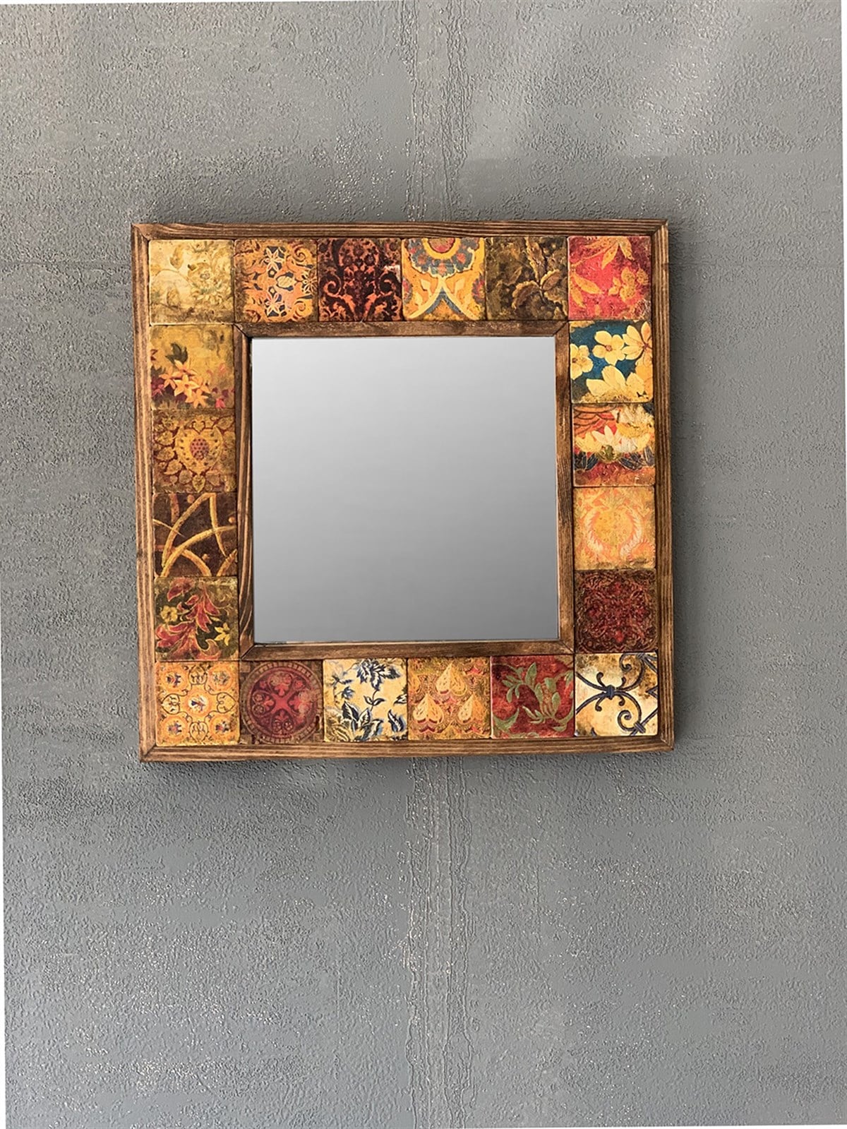 OSCAR STONE DECOR ÇERÇEVELİ MOZAİK DOĞALTAŞ AYNA / AYN-016