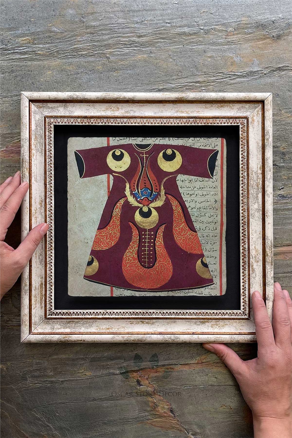 Oscar Stone Decor Çerçeveli Tablo Taş Duvar Dekoru 30 X 30 Cm