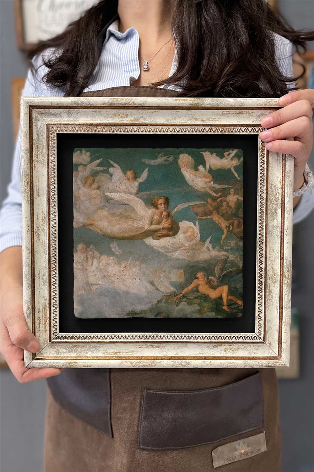 Oscar Stone Decor Çerçeveli Tablo Taş Duvar Dekoru 30 X 30 Cm Peter Paul Rubens Tablosu