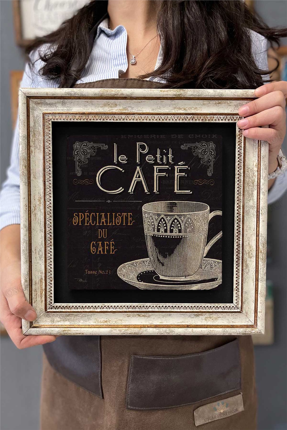 Oscar Stone Decor Çerçeveli Tablo Taş Duvar Dekoru 30 X 30 Cm Le Petit Cafe