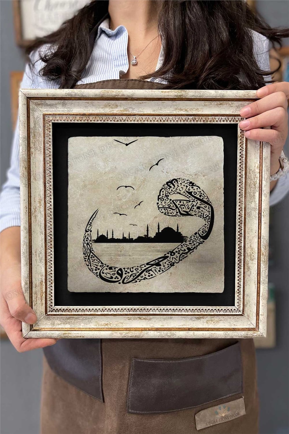Oscar Stone Decor Çerçeveli Tablo Taş Duvar Dekoru 30 X 30 Cm Vav İstanbul Süliet