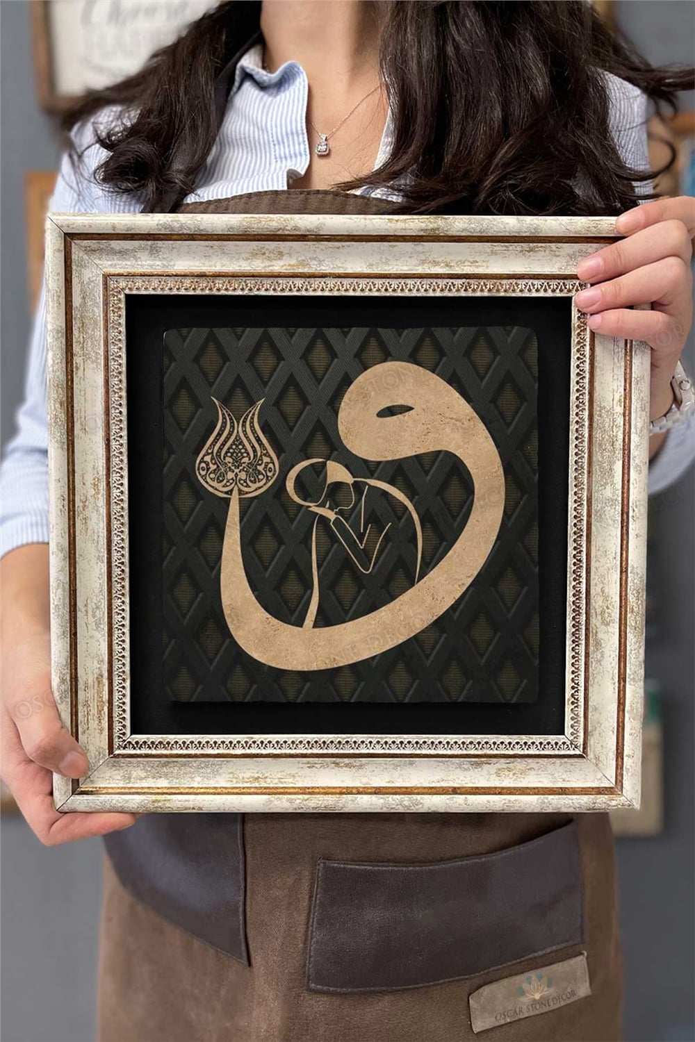 Oscar Stone Decor Çerçeveli Tablo Taş Duvar Dekoru 30 X 30 Cm Vav Özel Tasarım Tablo