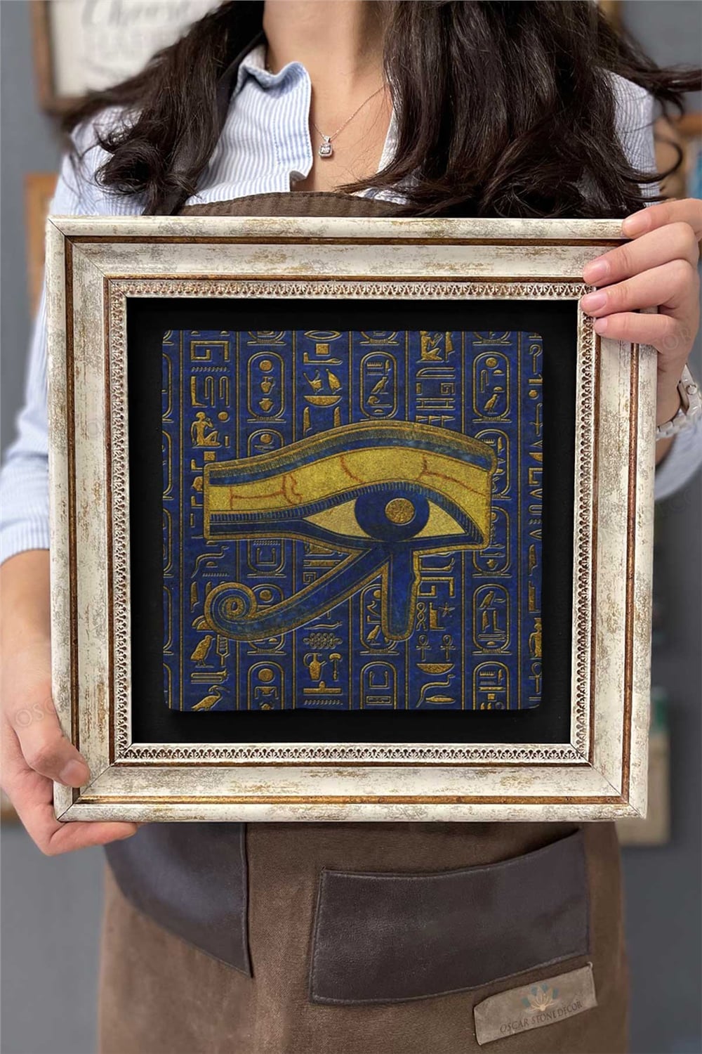 Oscar Stone Decor Çerçeveli Tablo Taş Duvar Dekoru 30 X 30 Cm