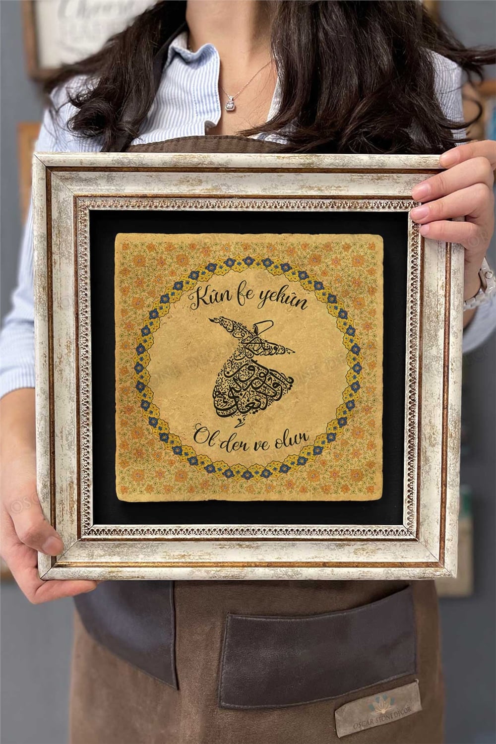Oscar Stone Decor Çerçeveli Tablo Taş Duvar Dekoru 30 X 30 Cm Kun fe yekun Ol der ve olur