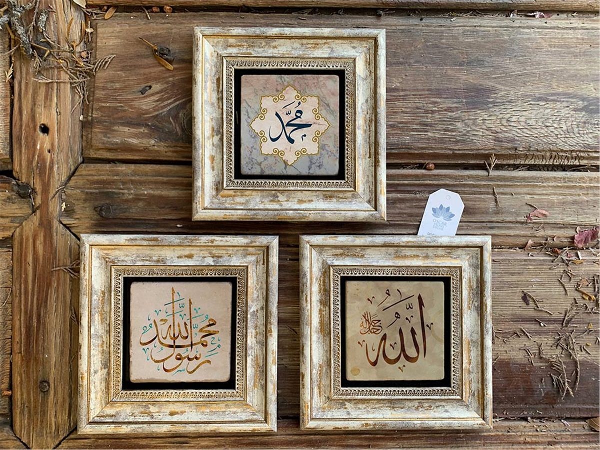 Oscar Stone Decor Çerçeveli Taş Duvar  Dekoru 20 x 20 cm