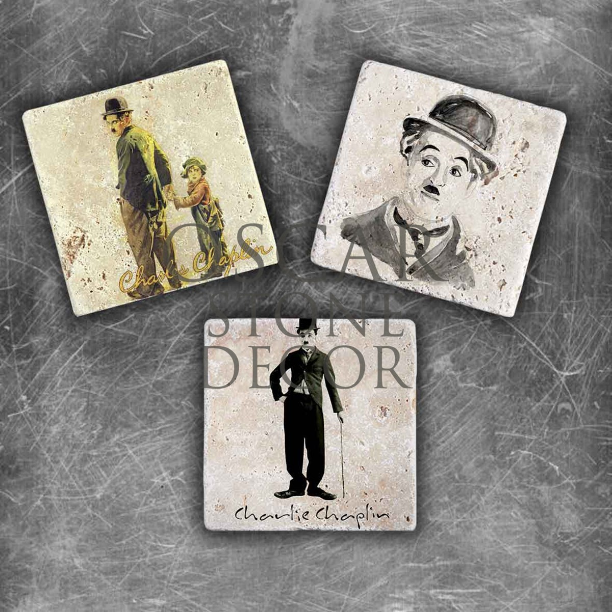 OSCAR STONE DECOR CHAPLIN DOĞALTAŞ MAGNET SETİ / MG-076