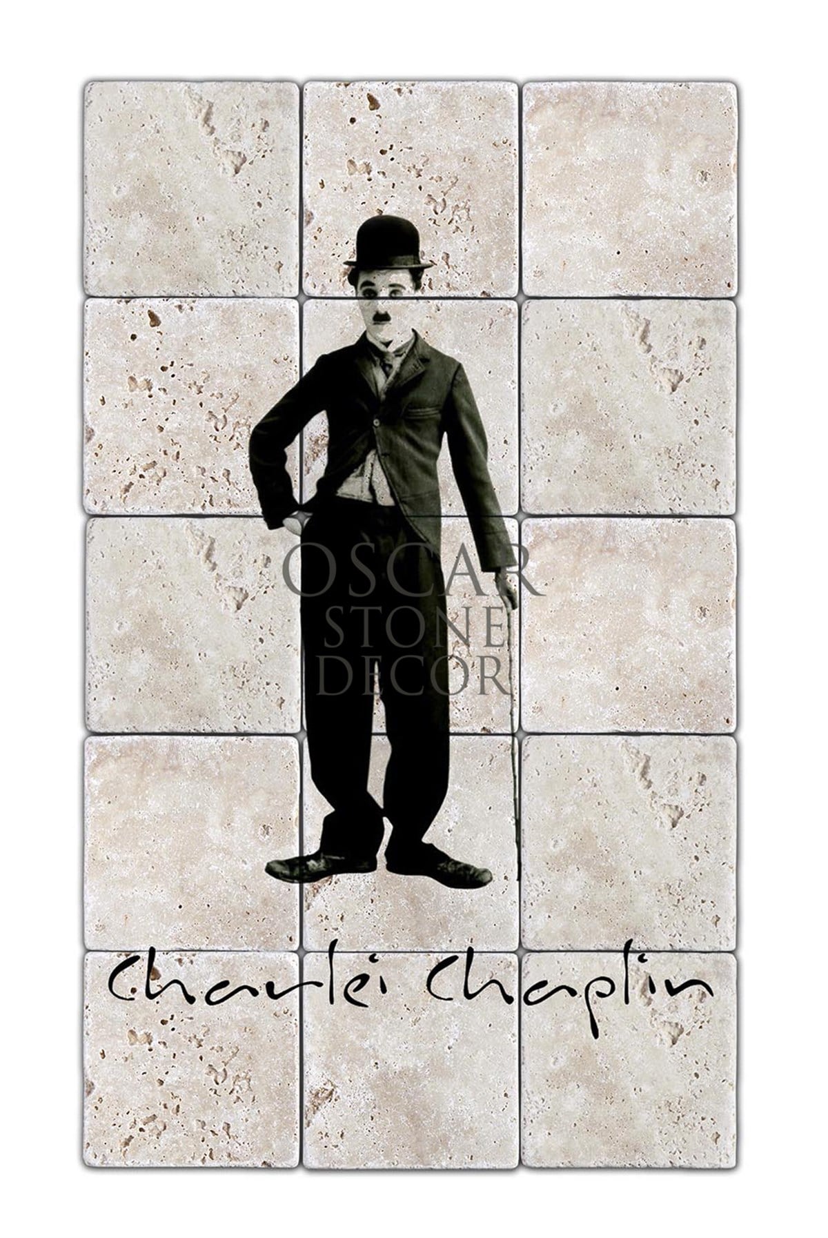 OSCAR STONE DECOR CHAPLİN DOĞALTAŞ TABLO / TT010 (STONE TABLE)