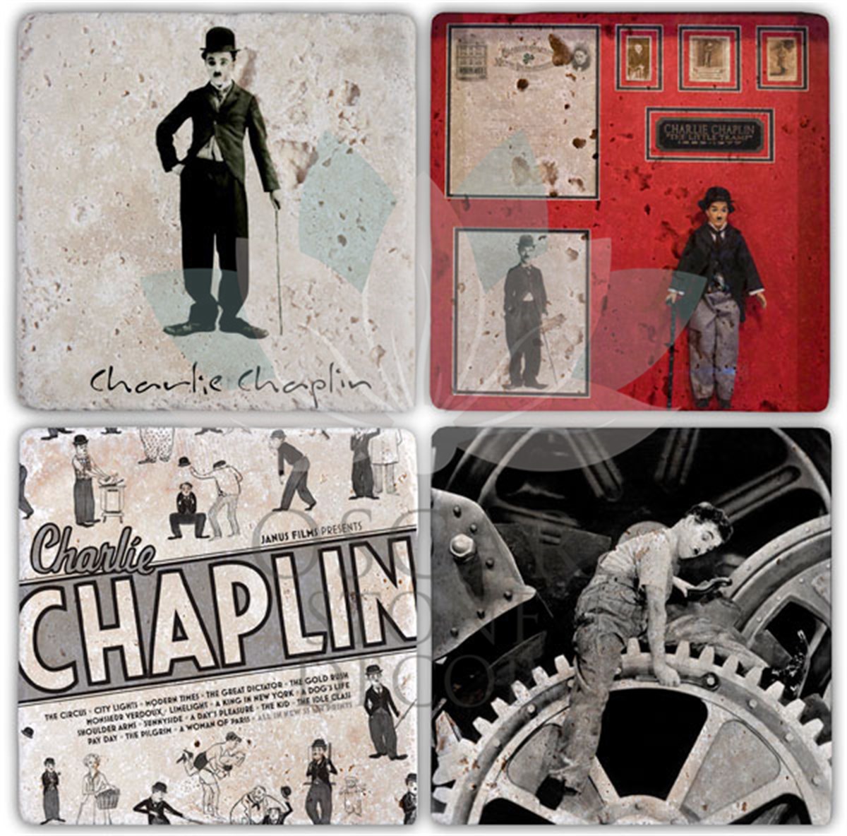 OSCAR STONE DECOR CHARLIE 4'lü DOĞALTAŞ BARDAK ALTLIĞI / BA019 (COASTER)