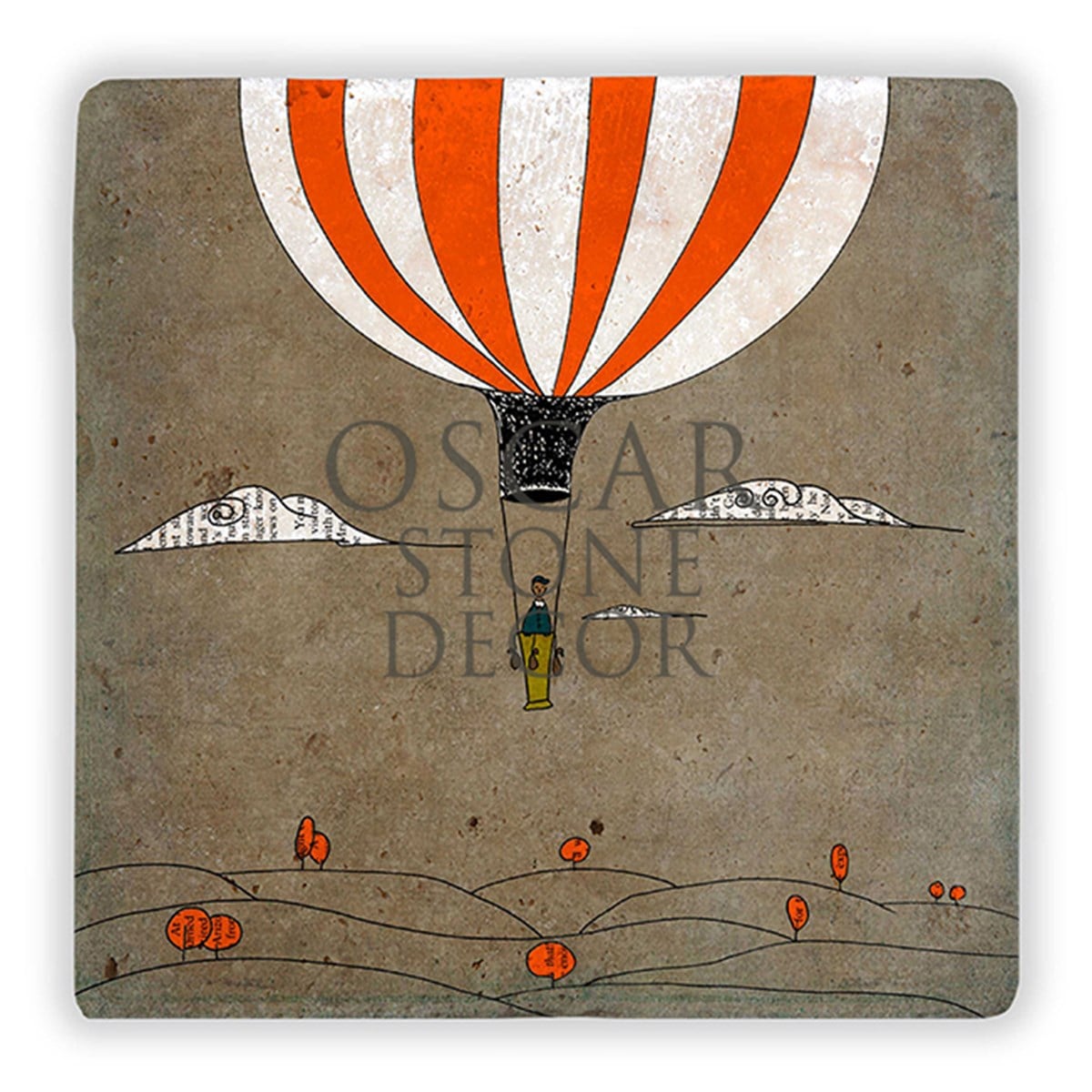 OSCAR STONE DECOR ÇİZGİLİ BALON DOĞALTAŞ DUVAR DEKORU / DD200 (WALL DECOR)