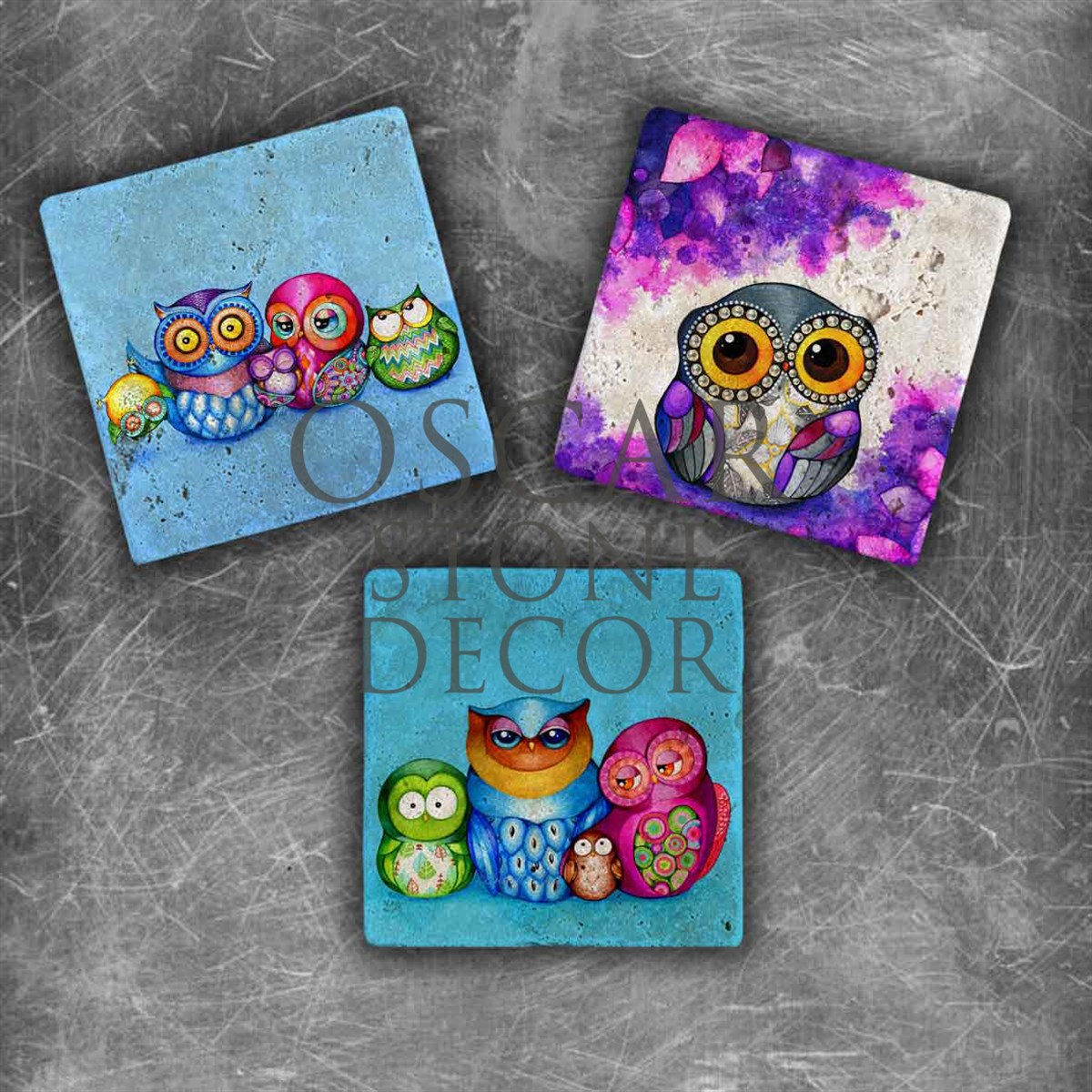 OSCAR STONE DECOR COLOR MR.BIRD DOĞALTAŞ MAGNET SETİ / MG-034