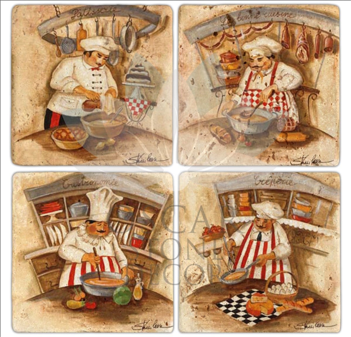 OSCAR STONE DECOR COOKER 2 4'lü DOĞALTAŞ BARDAK ALTLIĞI / BA192 (COASTER)