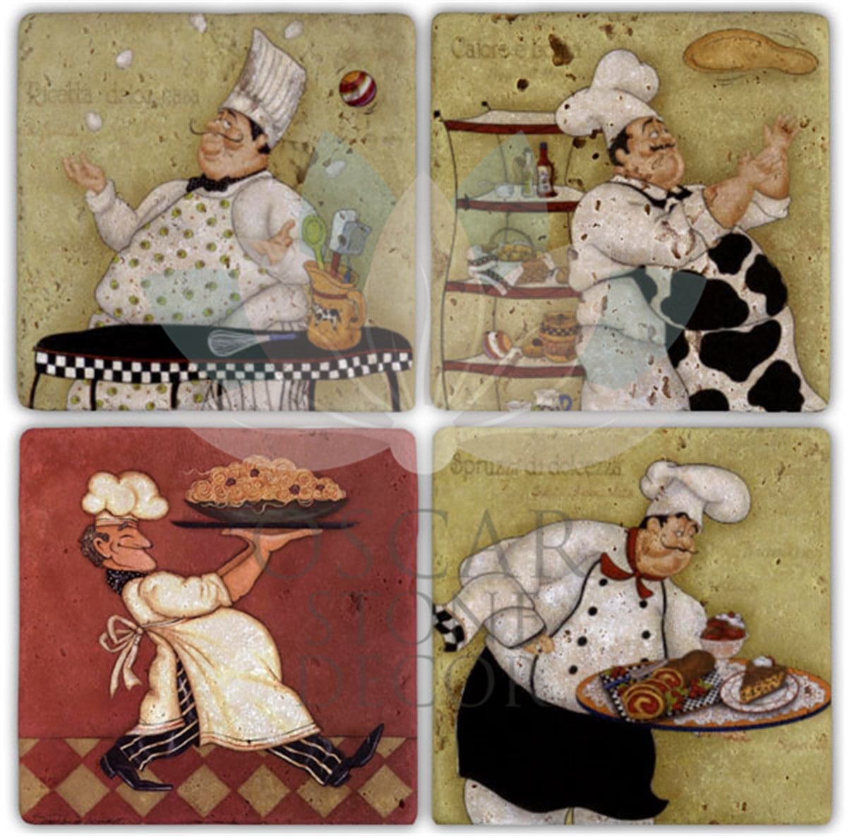 OSCAR STONE DECOR COOKER 4'lü DOĞALTAŞ BARDAK ALTLIĞI / BA033 (COASTER)