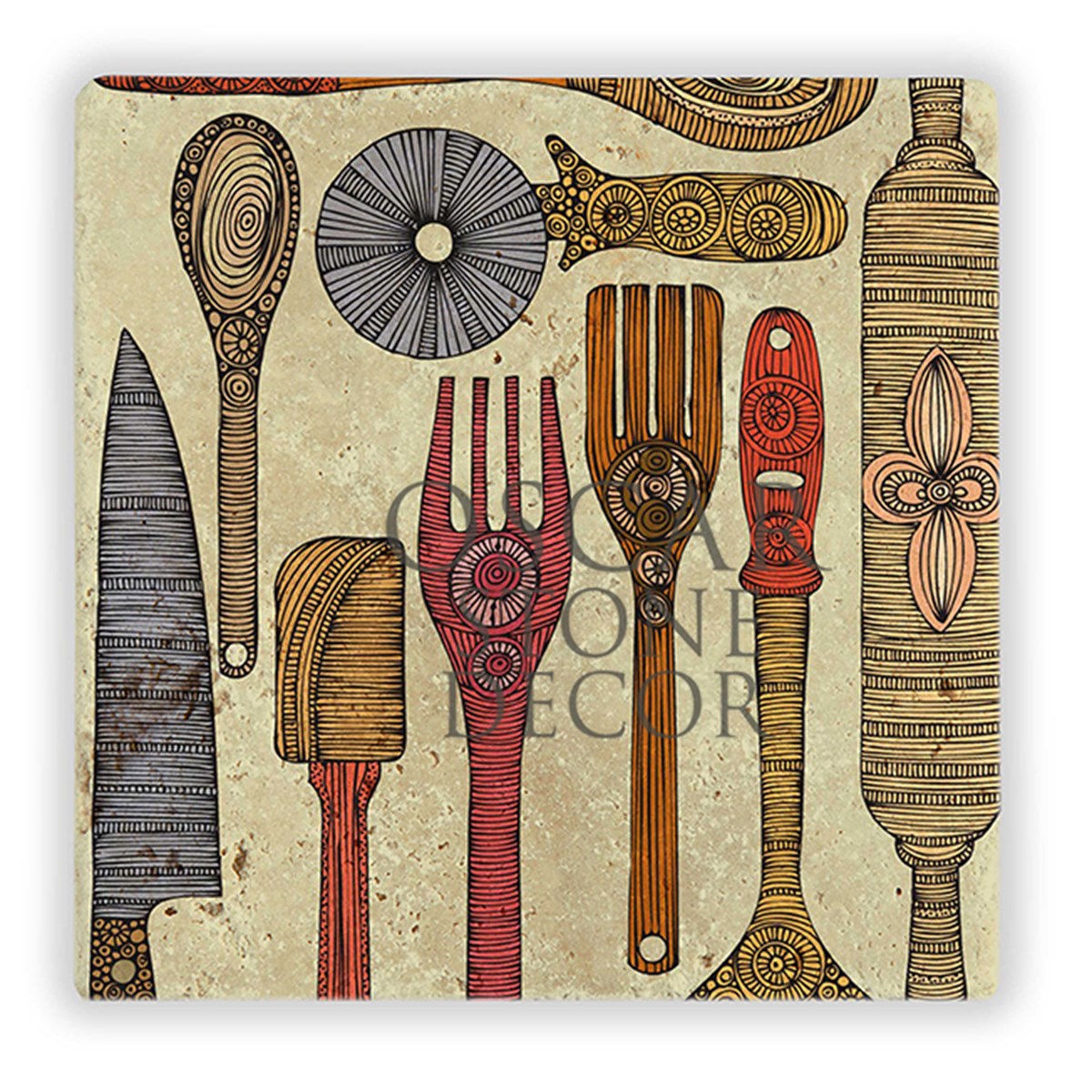 OSCAR STONE DECOR CUTLERY SET DOĞALTAŞ DUVAR DEKORU / DD267 (WALL DECOR)