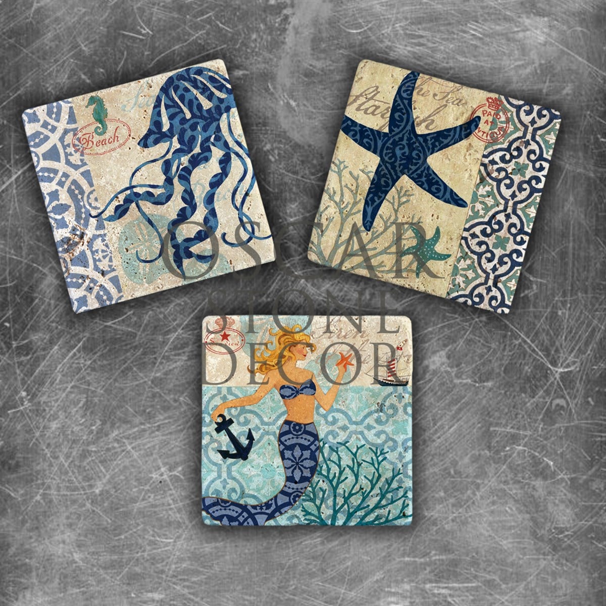 OSCAR STONE DECOR DENİZDE DOĞALTAŞ MAGNET SETİ / MG-085