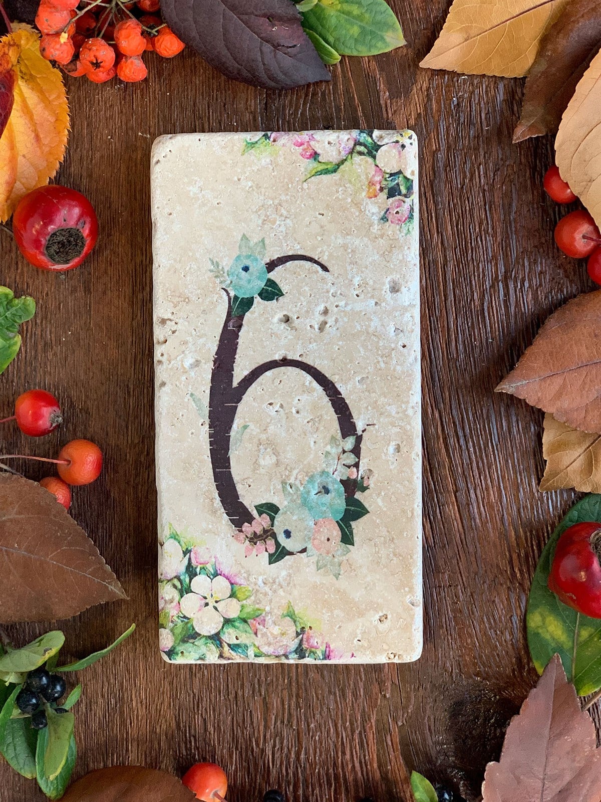 OSCAR STONE DECOR DOĞALTAŞ KAPI NUMARASI, 6 (DOOR NUMBER)