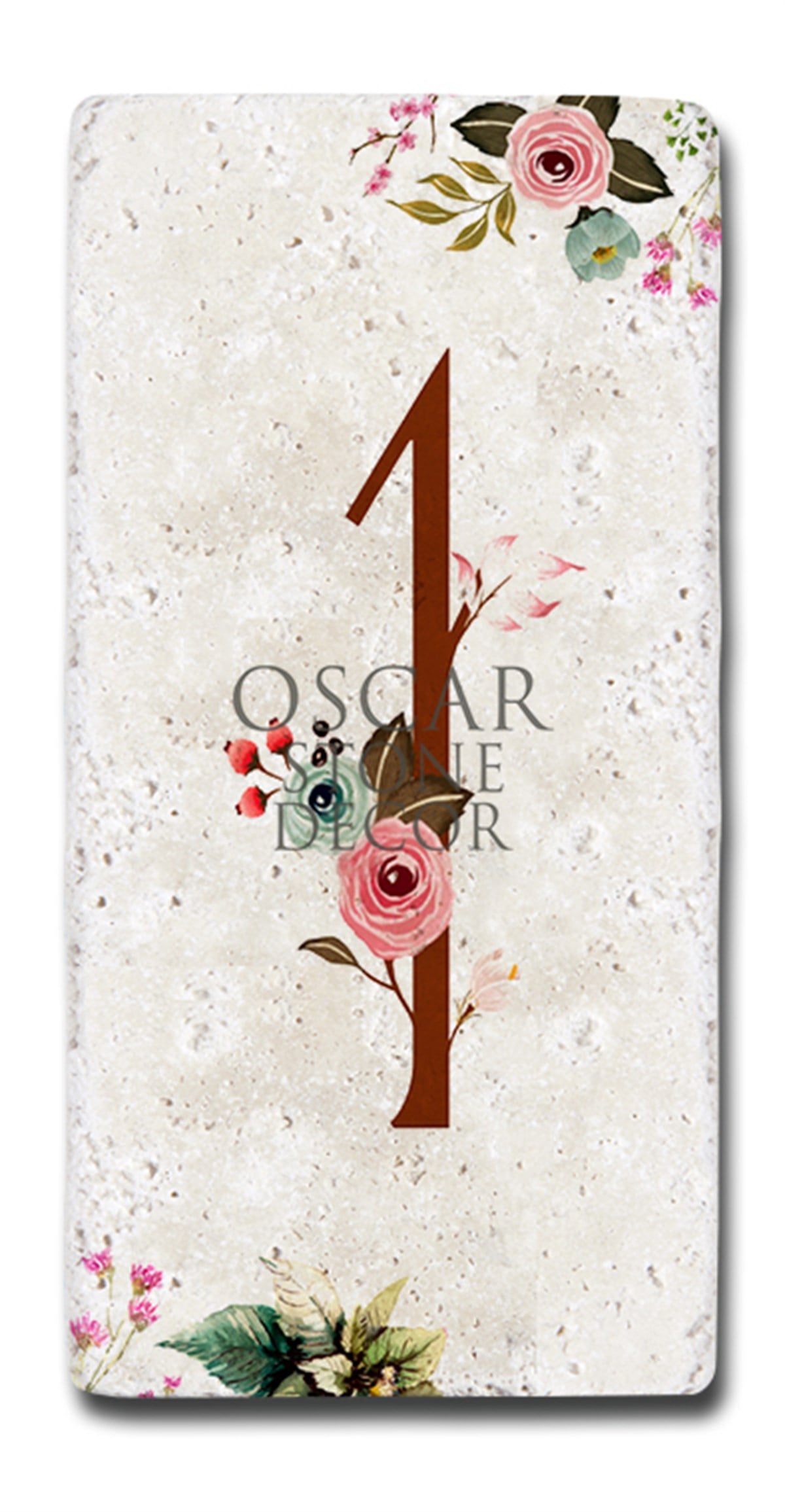 OSCAR STONE DECOR DOĞALTAŞ KAPI NUMARASI, 1 (DOOR NUMBER)