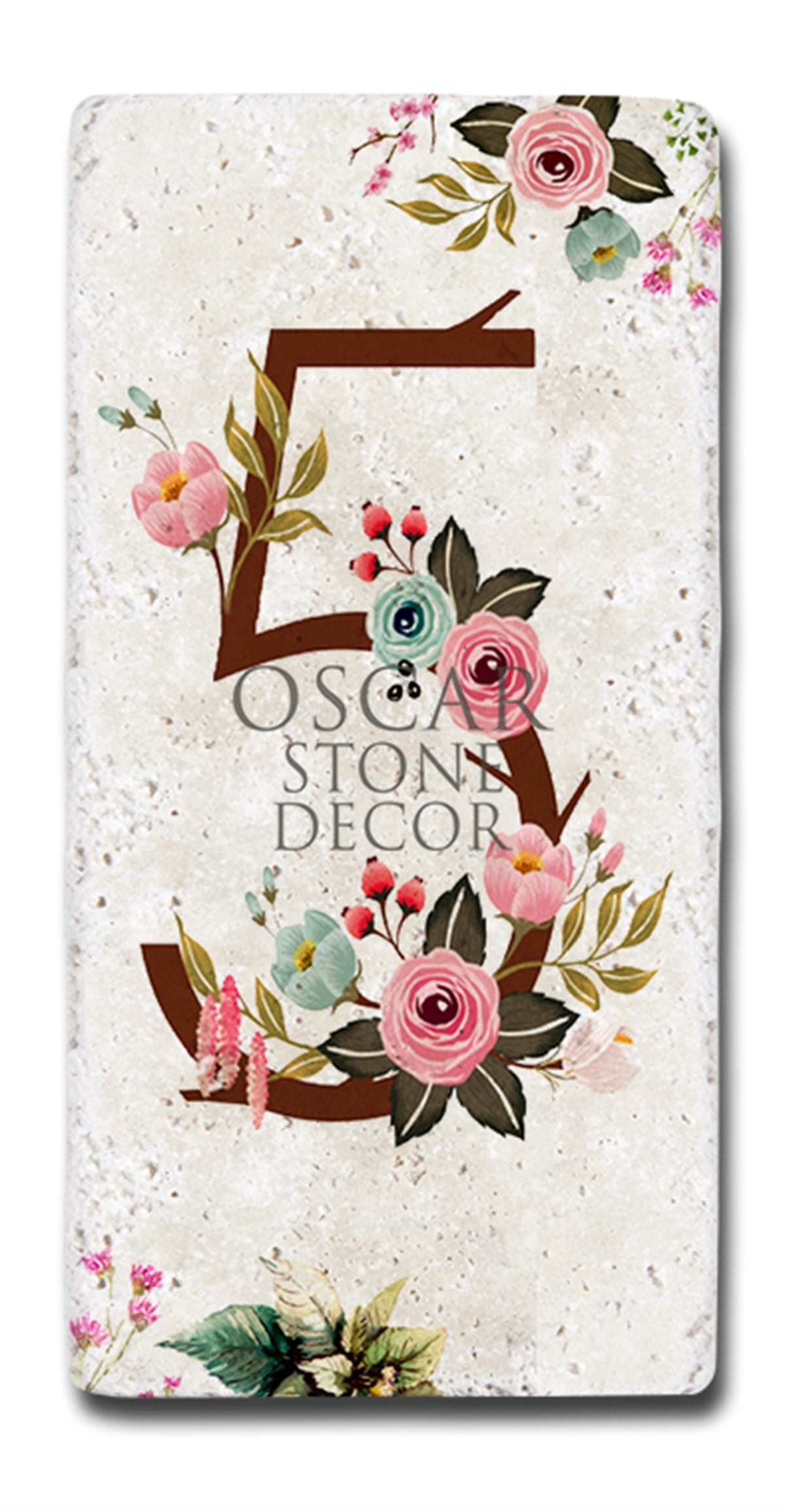 OSCAR STONE DECOR DOĞALTAŞ KAPI NUMARASI, 5 (DOOR NUMBER)