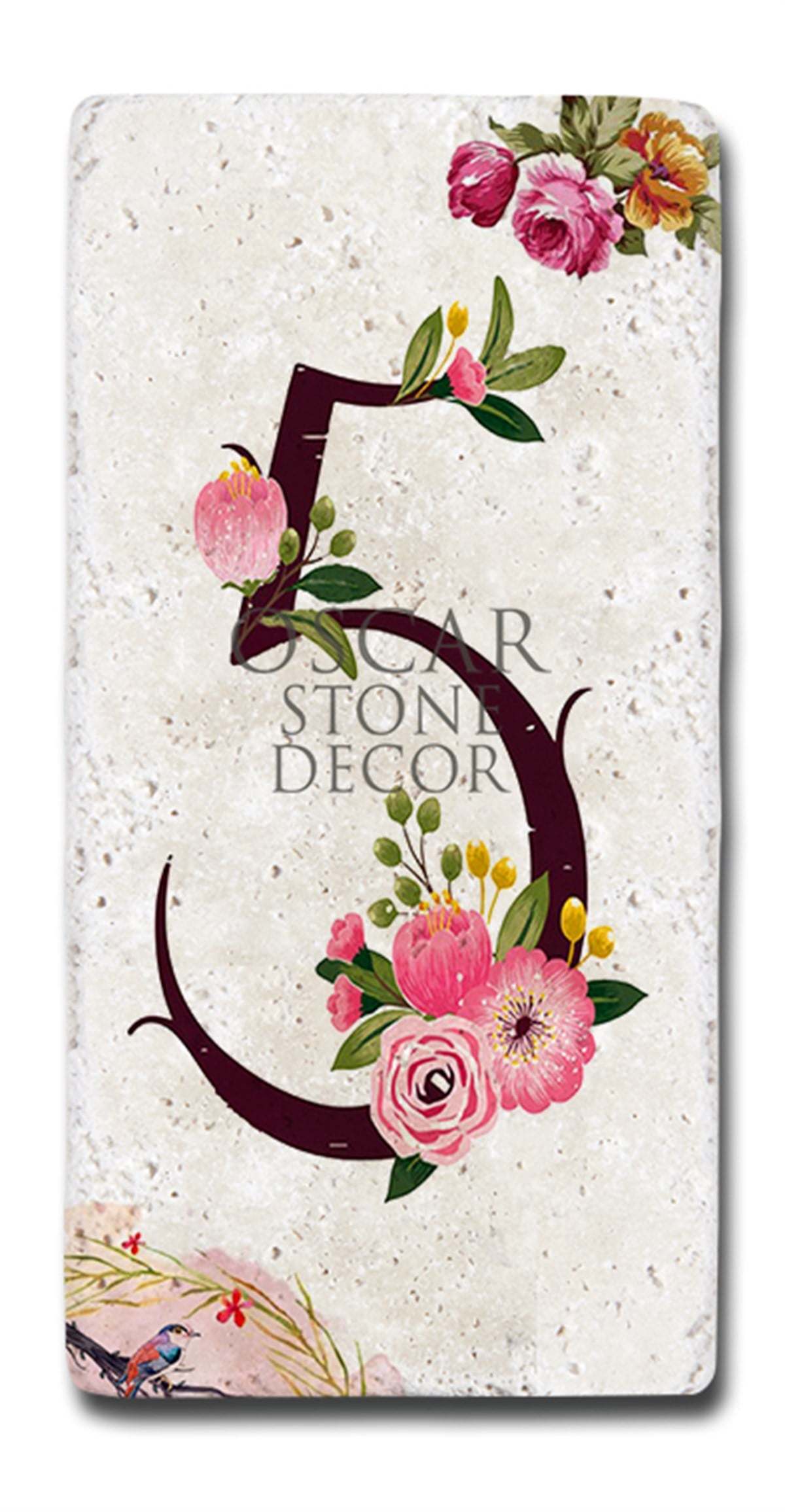 OSCAR STONE DECOR DOĞALTAŞ KAPI NUMARASI, 5 (DOOR NUMBER)
