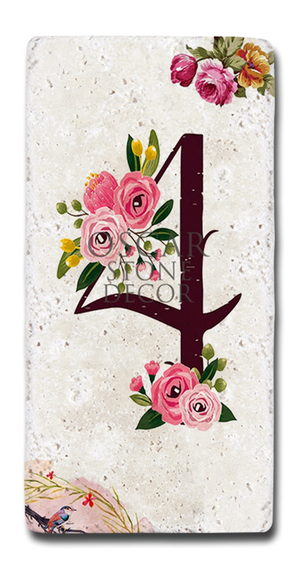 OSCAR STONE DECOR DOĞALTAŞ KAPI NUMARASI, 4 (DOOR NUMBER)