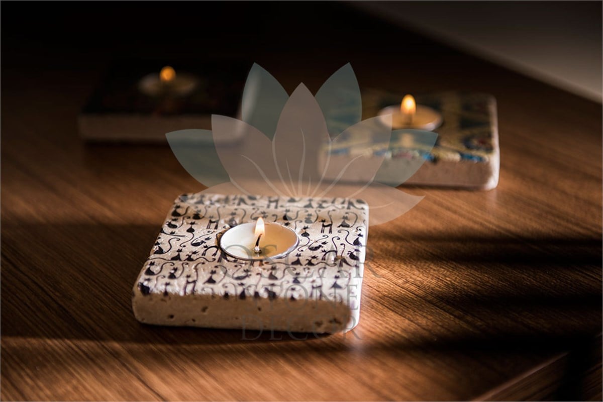 OSCAR STONE DECOR DOĞALTAŞ MUMLUK / ML-018 (CANDLE HOLDER)