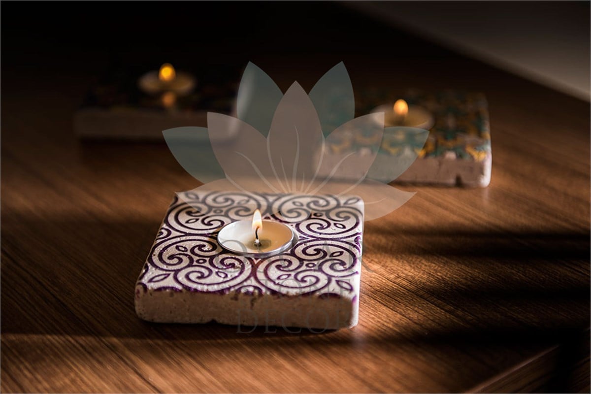 OSCAR STONE DECOR DOĞALTAŞ MUMLUK / ML-015 (CANDLE HOLDER)