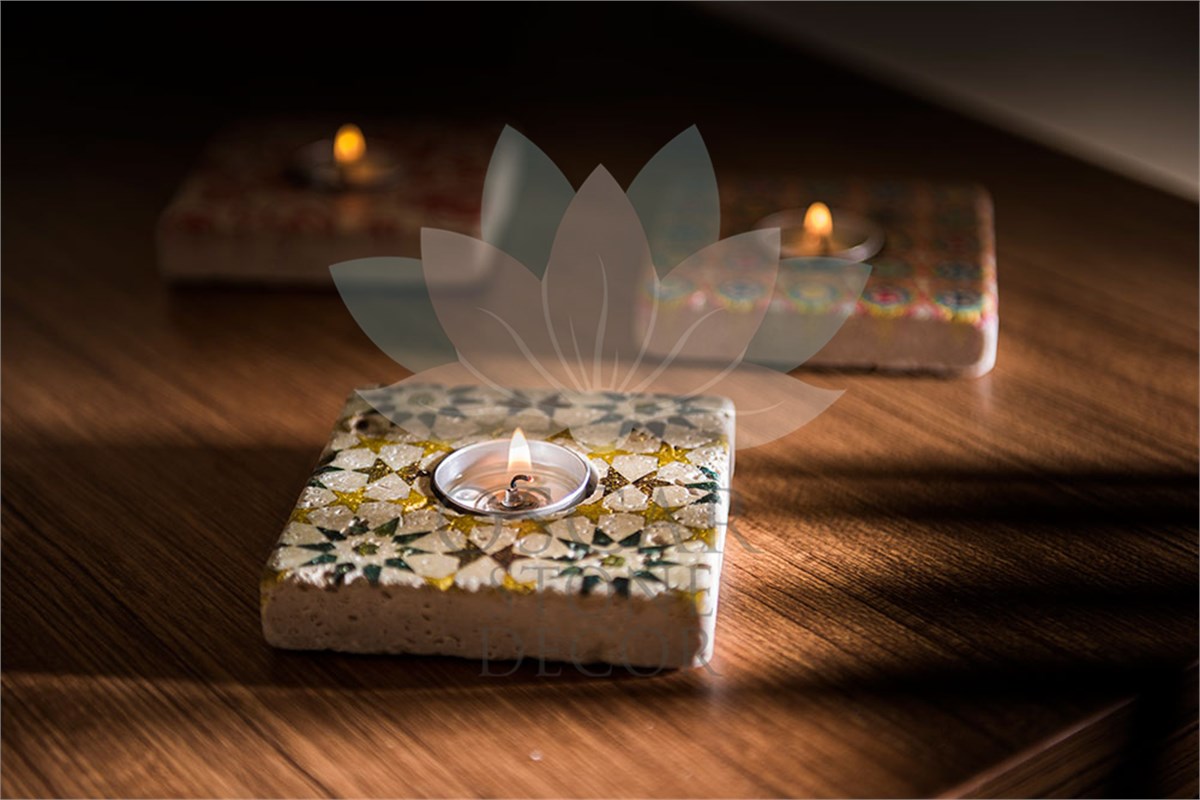 OSCAR STONE DECOR DOĞALTAŞ MUMLUK / ML-024 (CANDLE HOLDER)