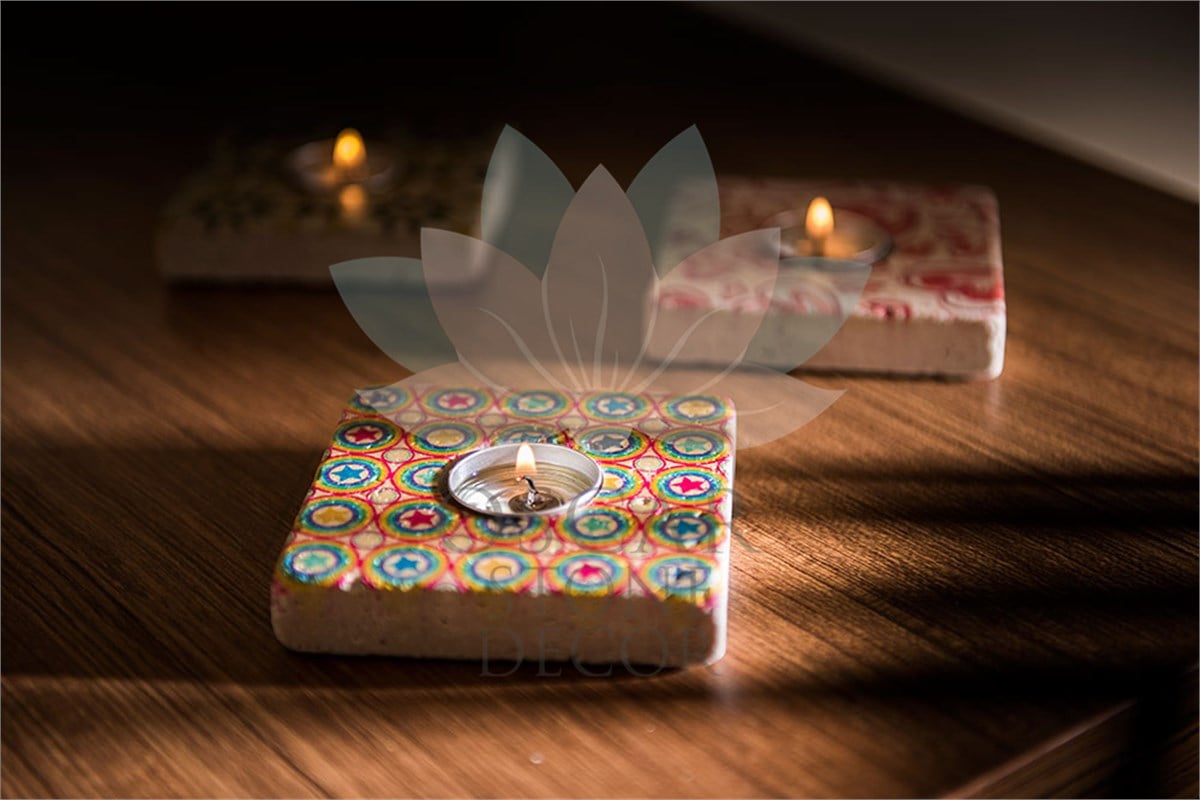 OSCAR STONE DECOR DOĞALTAŞ MUMLUK / ML-026 (CANDLE HOLDER)