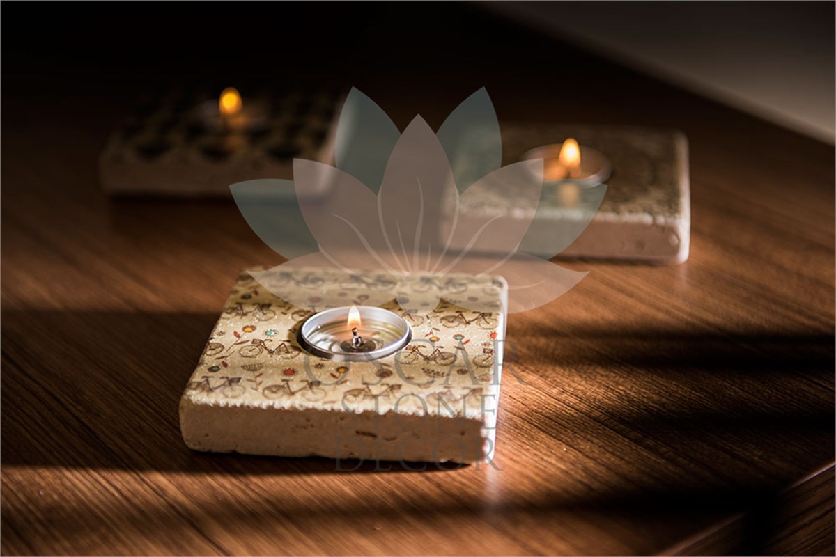 OSCAR STONE DECOR DOĞALTAŞ MUMLUK / ML-030 (CANDLE HOLDER)