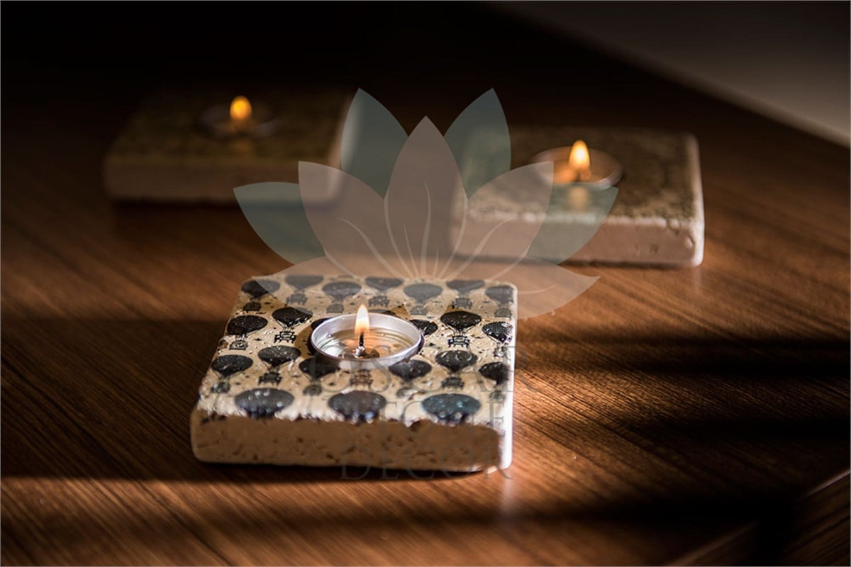 OSCAR STONE DECOR DOĞALTAŞ MUMLUK / ML-035 (CANDLE HOLDER)