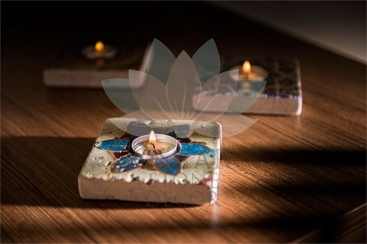 OSCAR STONE DECOR DOĞALTAŞ MUMLUK / ML-049 (CANDLE HOLDER)