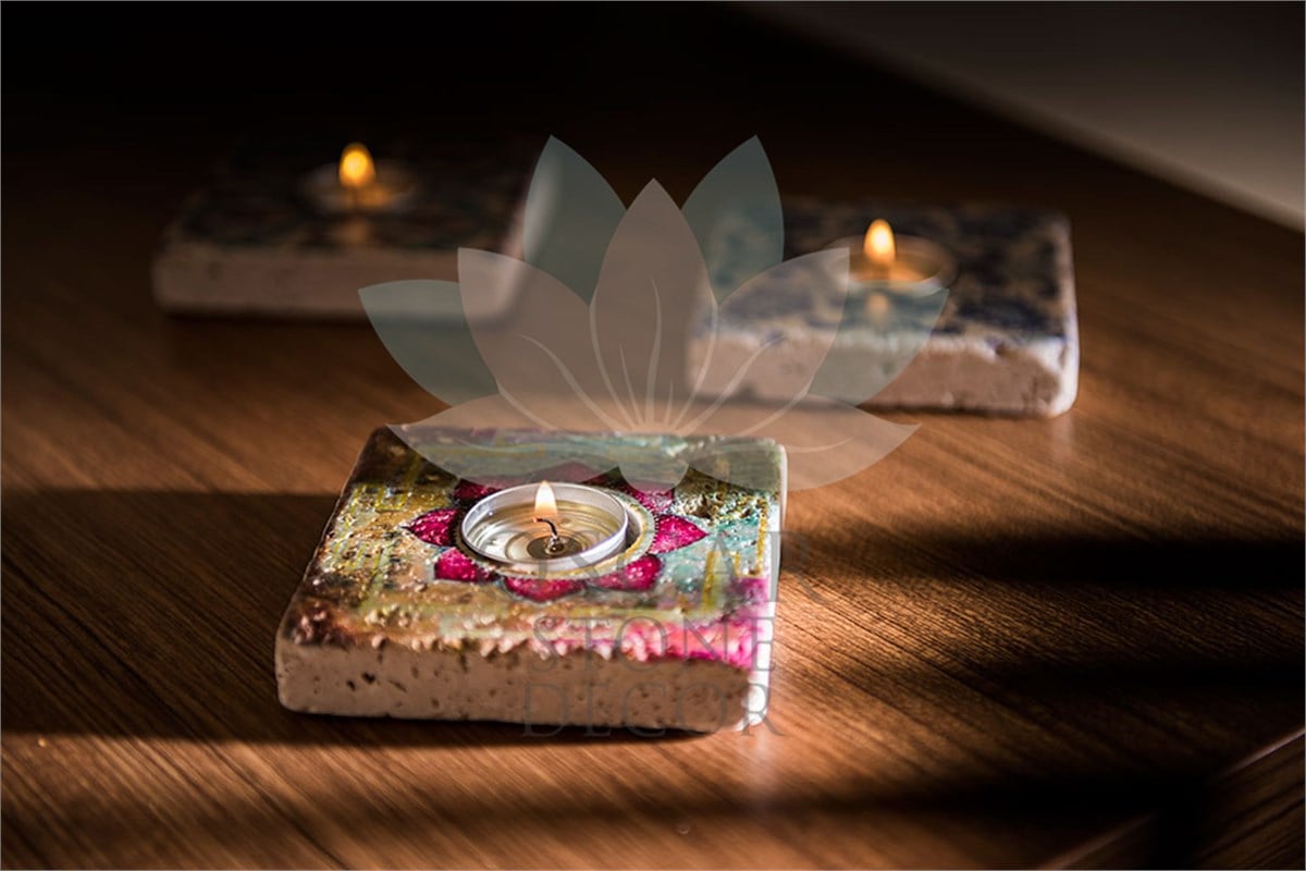 OSCAR STONE DECOR DOĞALTAŞ MUMLUK / ML-047 (CANDLE HOLDER)