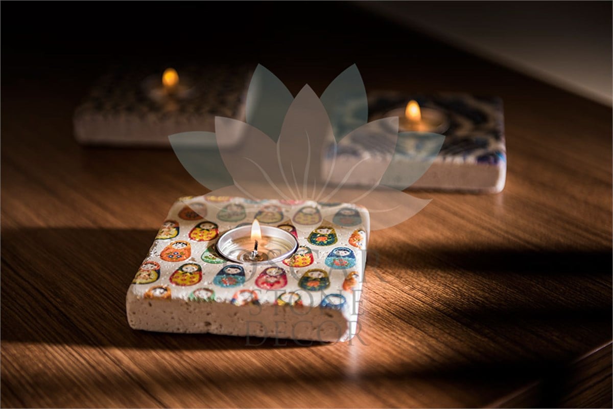 OSCAR STONE DECOR DOĞALTAŞ MUMLUK / ML-057 (CANDLE HOLDER)