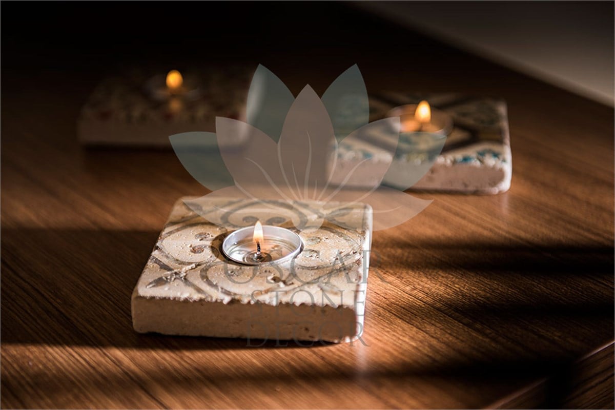OSCAR STONE DECOR DOĞALTAŞ MUMLUK / ML-054 (CANDLE HOLDER)
