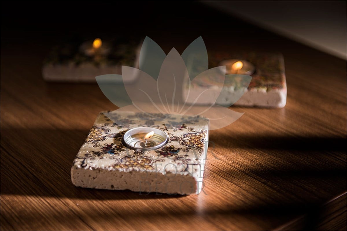 OSCAR STONE DECOR DOĞALTAŞ MUMLUK / ML-058 (CANDLE HOLDER)