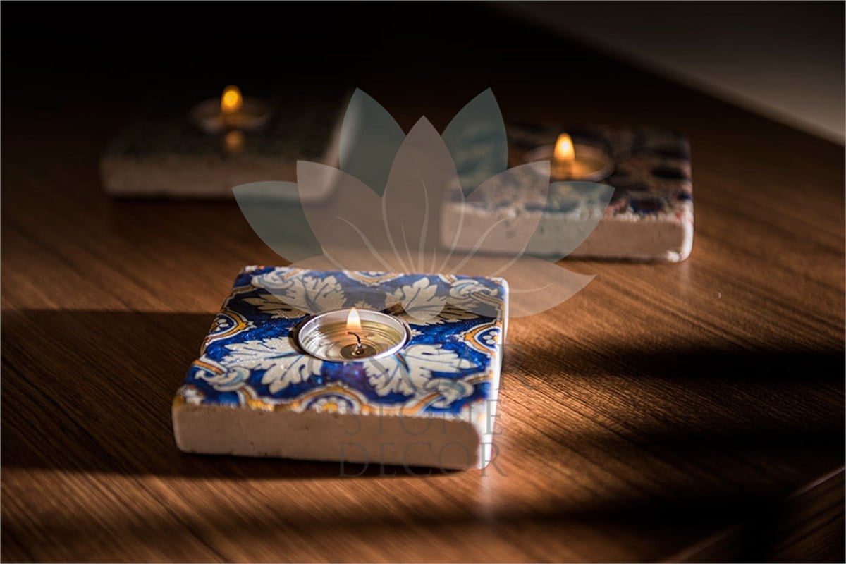 OSCAR STONE DECOR DOĞALTAŞ MUMLUK / ML-060 (CANDLE HOLDER)