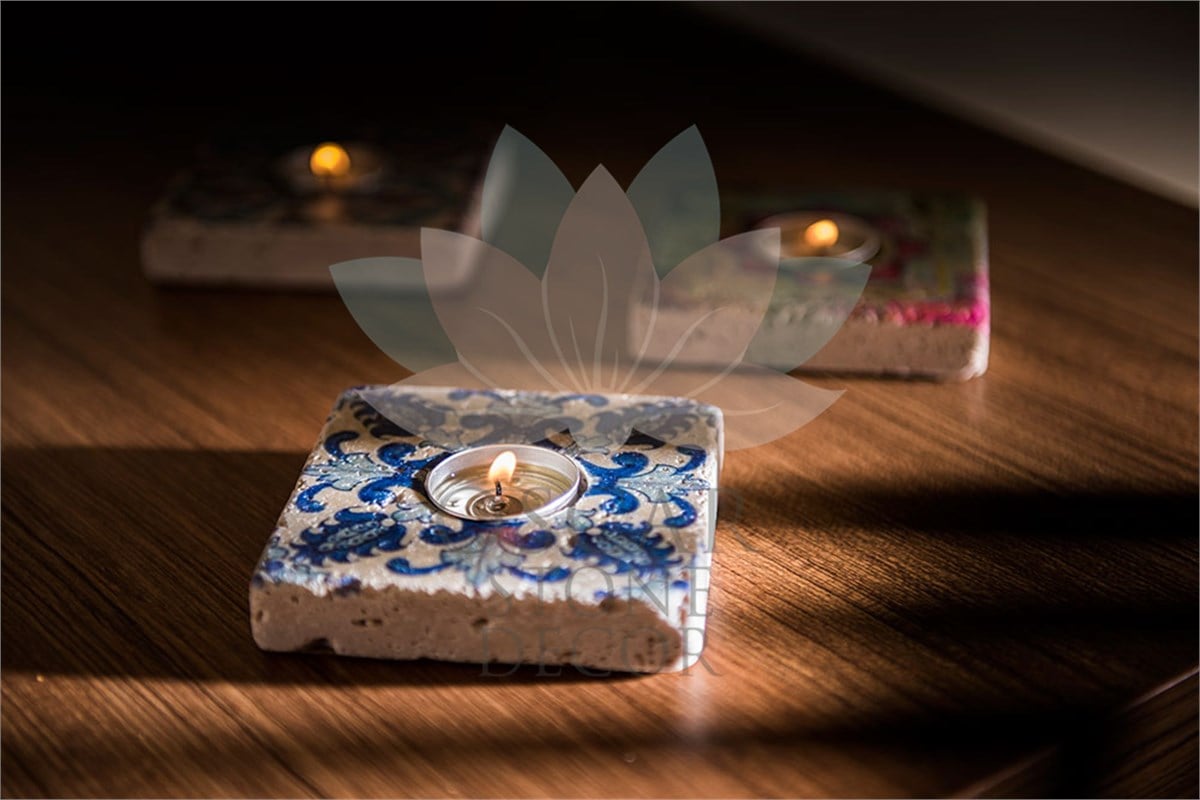 OSCAR STONE DECOR DOĞALTAŞ MUMLUK / ML-062 (CANDLE HOLDER)