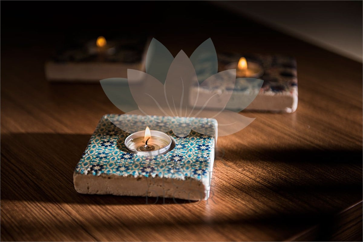 OSCAR STONE DECOR DOĞALTAŞ MUMLUK / ML-068 (CANDLE HOLDER)