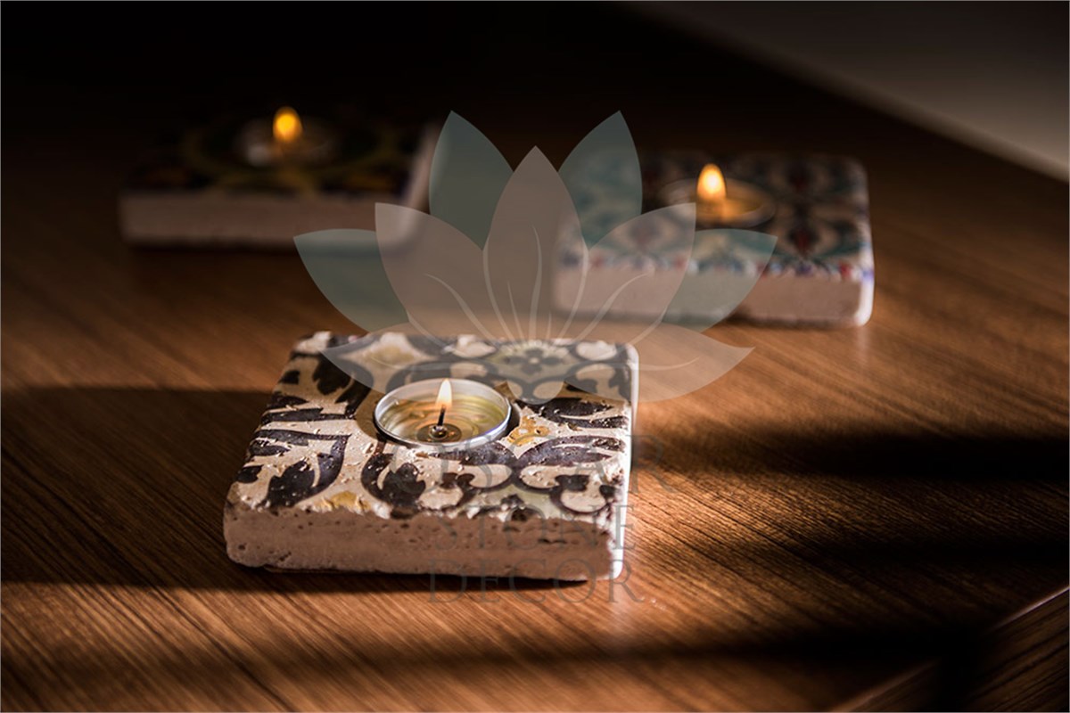 OSCAR STONE DECOR DOĞALTAŞ MUMLUK / ML-071 (CANDLE HOLDER)