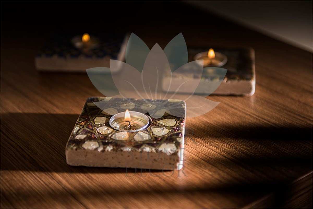 OSCAR STONE DECOR DOĞALTAŞ MUMLUK / ML-073 (CANDLE HOLDER)