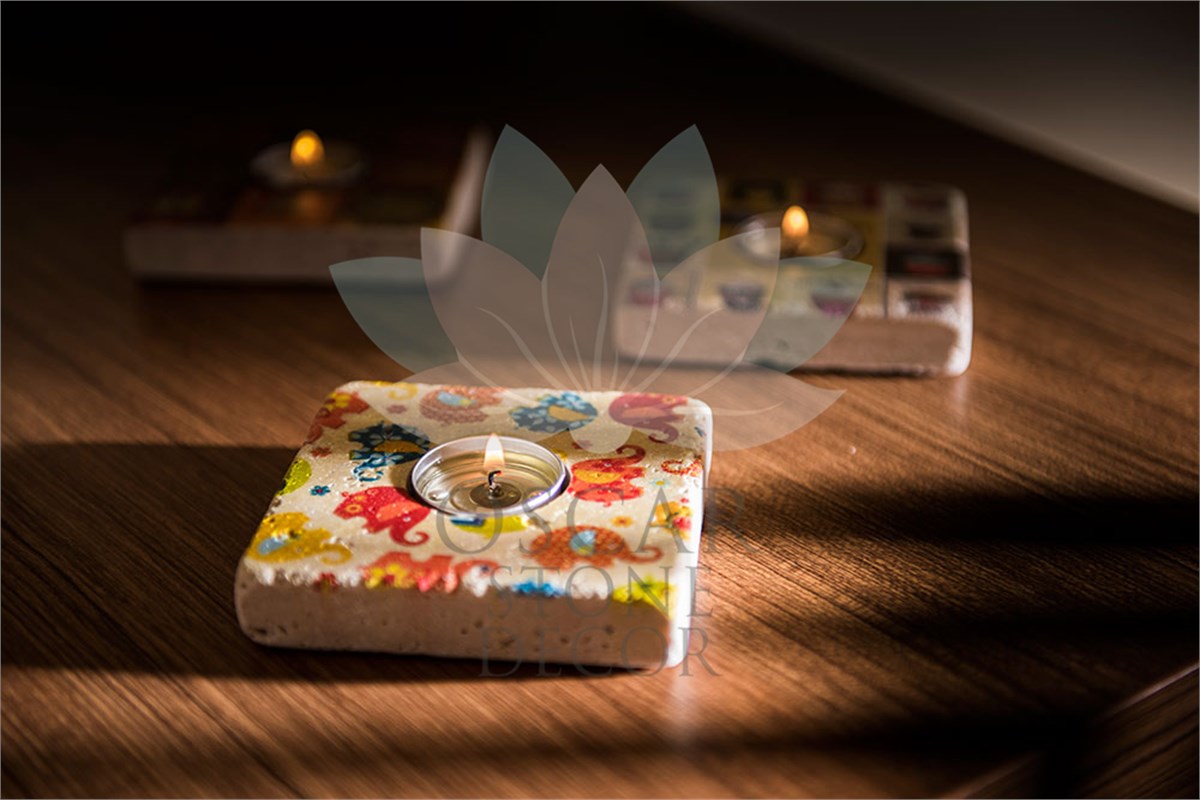 OSCAR STONE DECOR DOĞALTAŞ MUMLUK / ML-088 (CANDLE HOLDER)