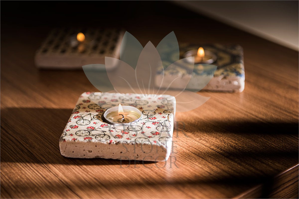 OSCAR STONE DECOR DOĞALTAŞ MUMLUK / ML-081 (CANDLE HOLDER)