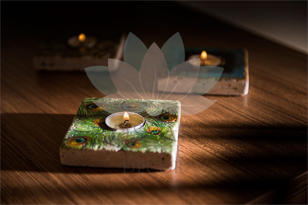 OSCAR STONE DECOR DOĞALTAŞ MUMLUK / ML-098 (CANDLE HOLDER)