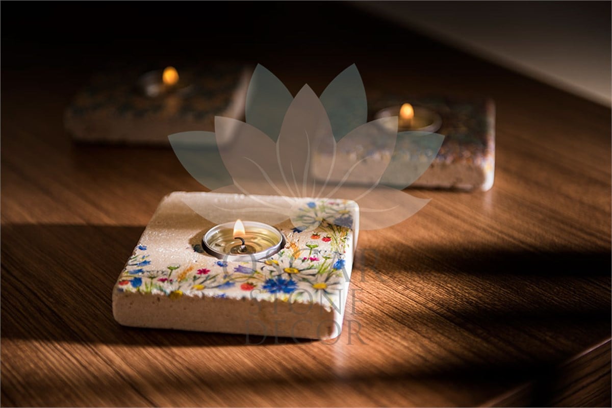 OSCAR STONE DECOR DOĞALTAŞ MUMLUK / ML-093 (CANDLE HOLDER)