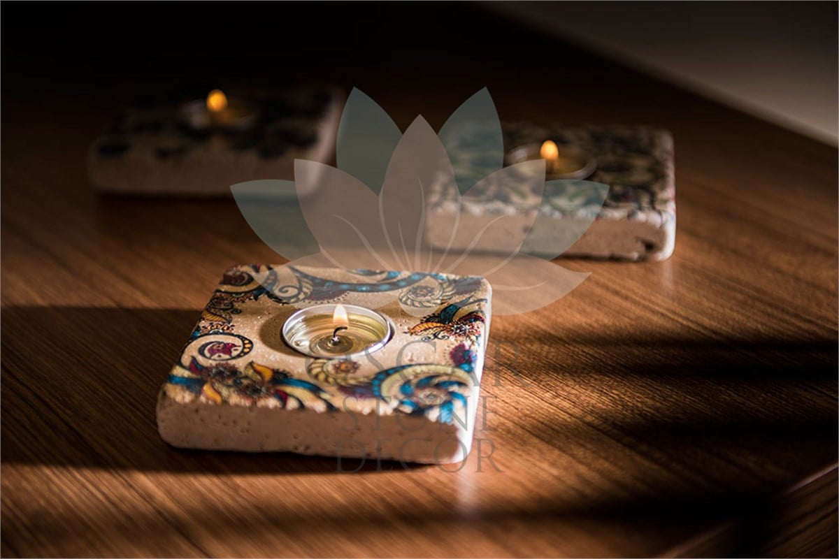OSCAR STONE DECOR DOĞALTAŞ MUMLUK / ML-097 (CANDLE HOLDER)