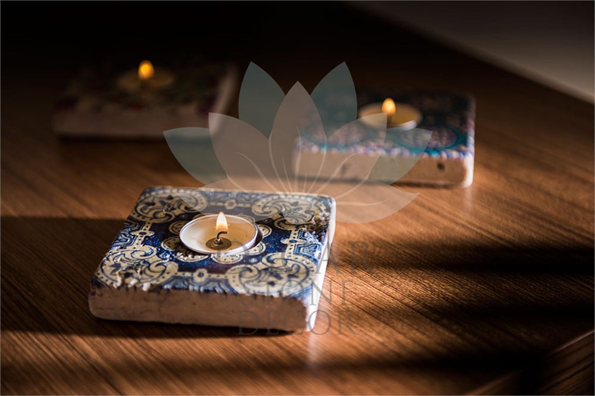 OSCAR STONE DECOR DOĞALTAŞ MUMLUK / ML-102 (CANDLE HOLDER)
