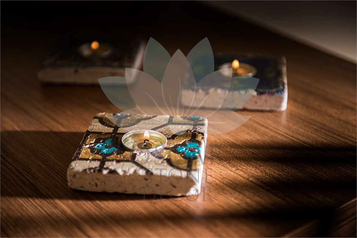 OSCAR STONE DECOR DOĞALTAŞ MUMLUK / ML-100 (CANDLE HOLDER)