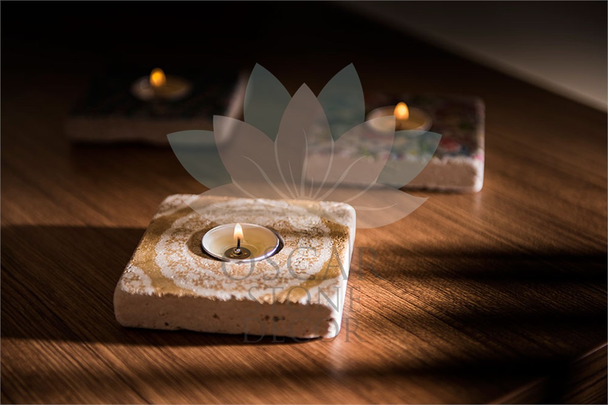 OSCAR STONE DECOR DOĞALTAŞ MUMLUK / ML-103 (CANDLE HOLDER)