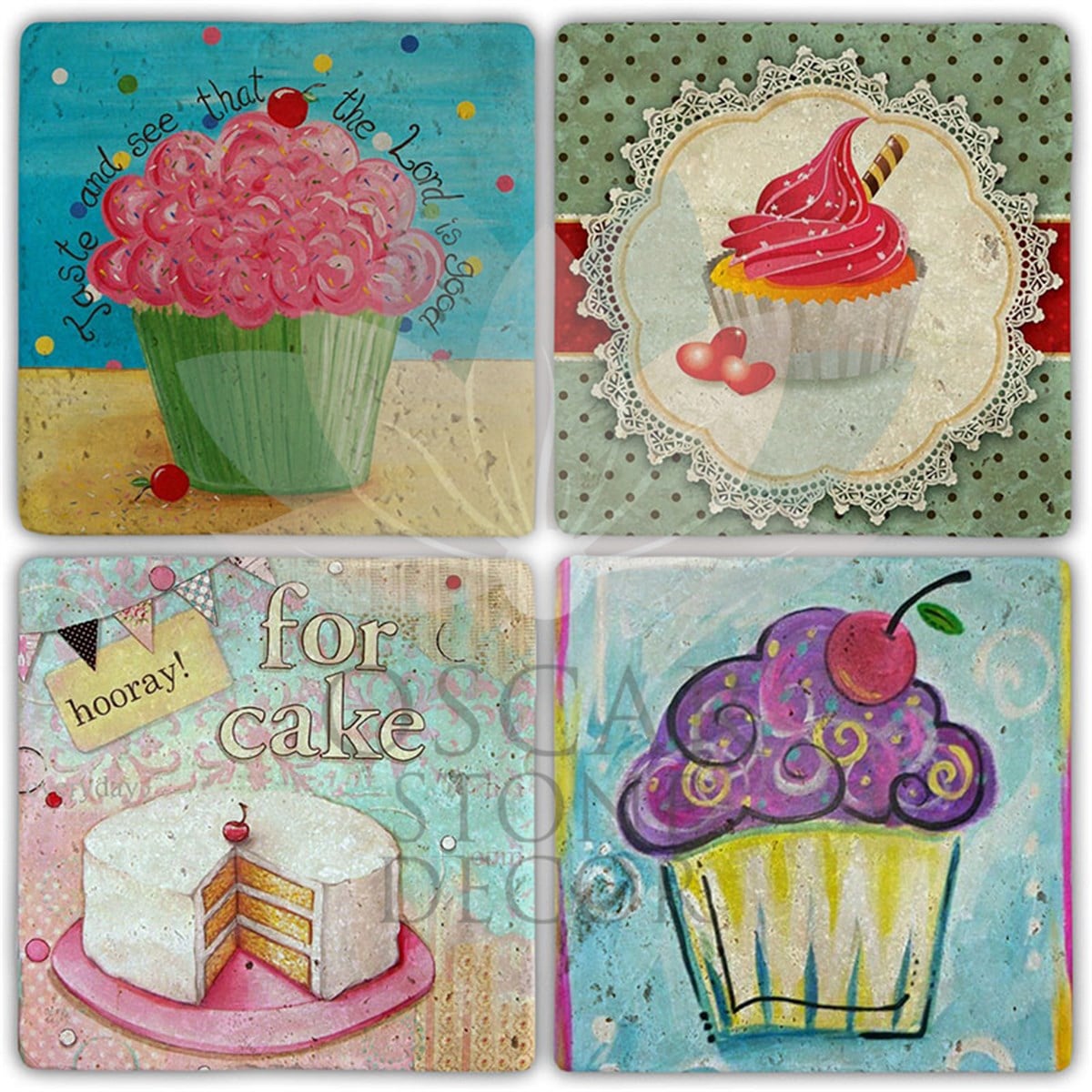 OSCAR STONE DECOR FORCAKE 4'lü DOĞALTAŞ BARDAK ALTLIĞI / BA496 (COASTER)