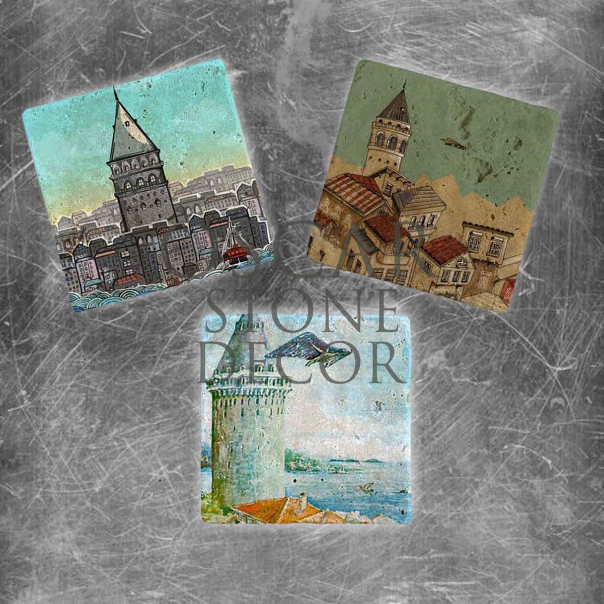 OSCAR STONE DECOR GALATA DOĞALTAŞ MAGNET SETİ / MG-005
